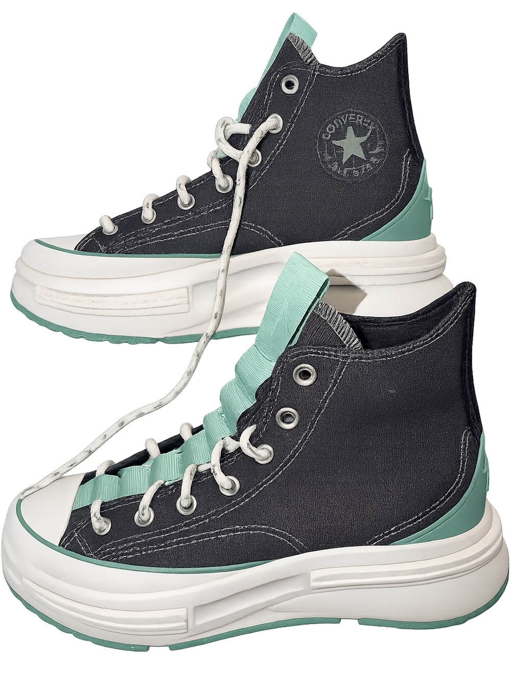 NEVER WORN! Converse Unisex High-Top Platform Sneakers in Gray, White and Mint